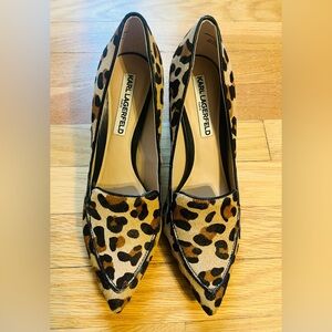 Karl Lagerfeld Leopard Print Flats
